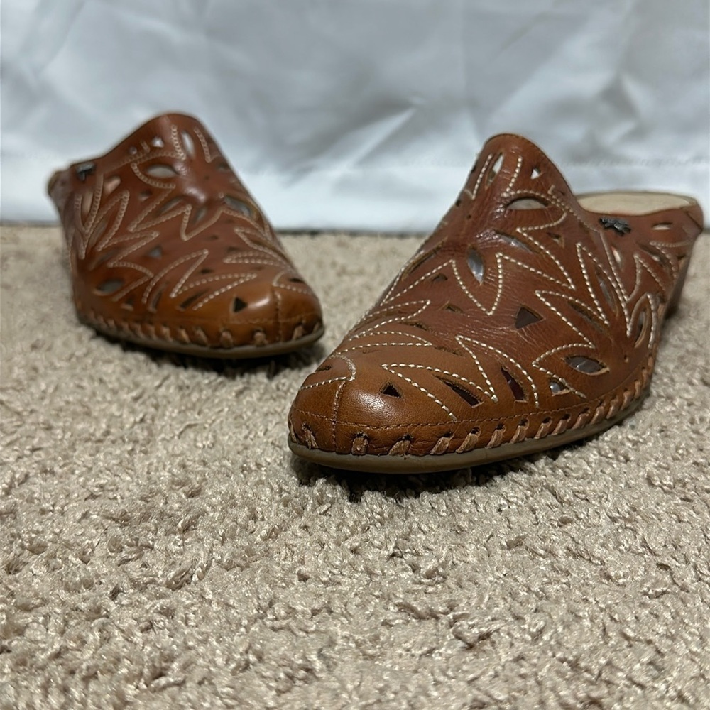 PIKOLINOS Brown Leather Mules